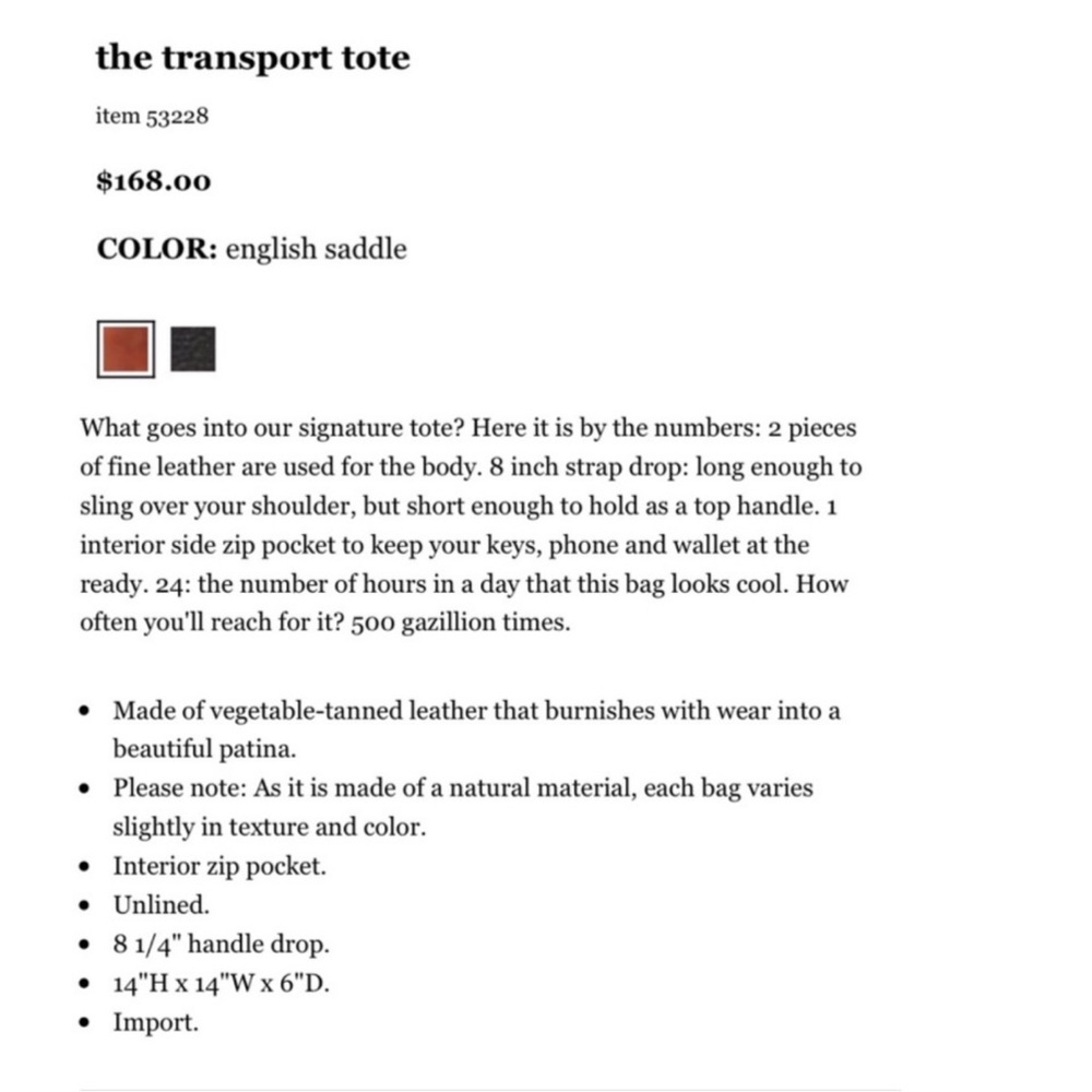 Madewell The Transport Tote- English Saddle - Picture 12 of 12